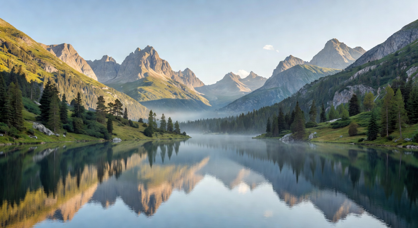 穏やかな山の背景